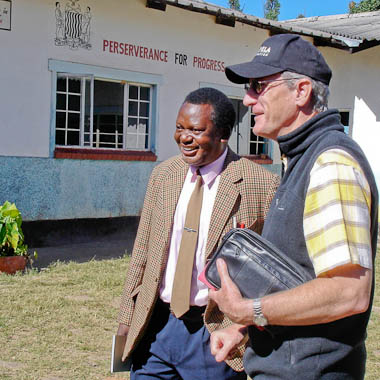 Head Teacher Newteddy Mwanza with Matthew